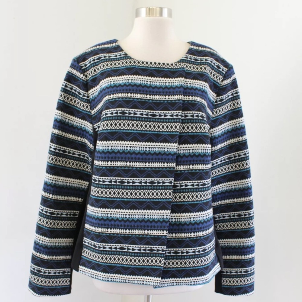 NWT Lane Bryant Geometric Striped Moto Jacket - Picture 1 of 7